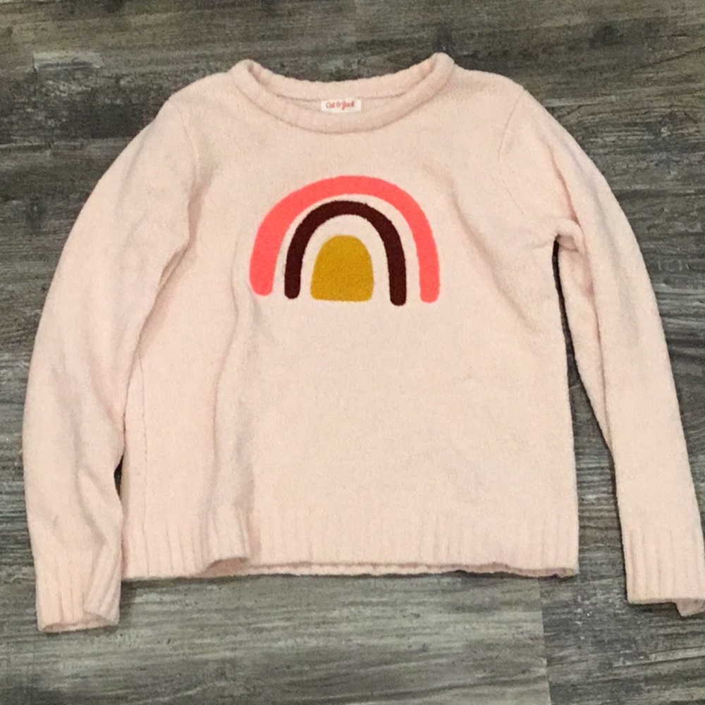 Girls pink rainbow fluffy shirt